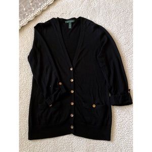 Ralph Lauren Black Button Cardigan